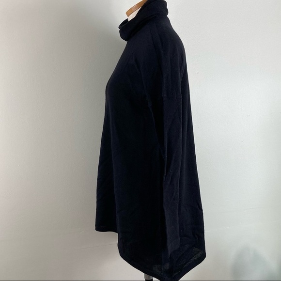 Eileen Fisher Merino Wool Oversized Turtleneck Sweater Size XS in Black - Picture 5 of 7